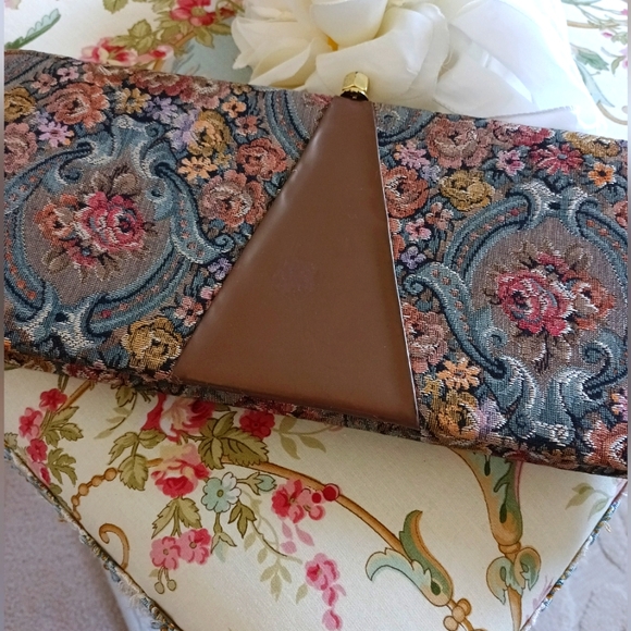 Vintage Brown and Cream Accent Pillows with Floral Design - Picture 12 of 13